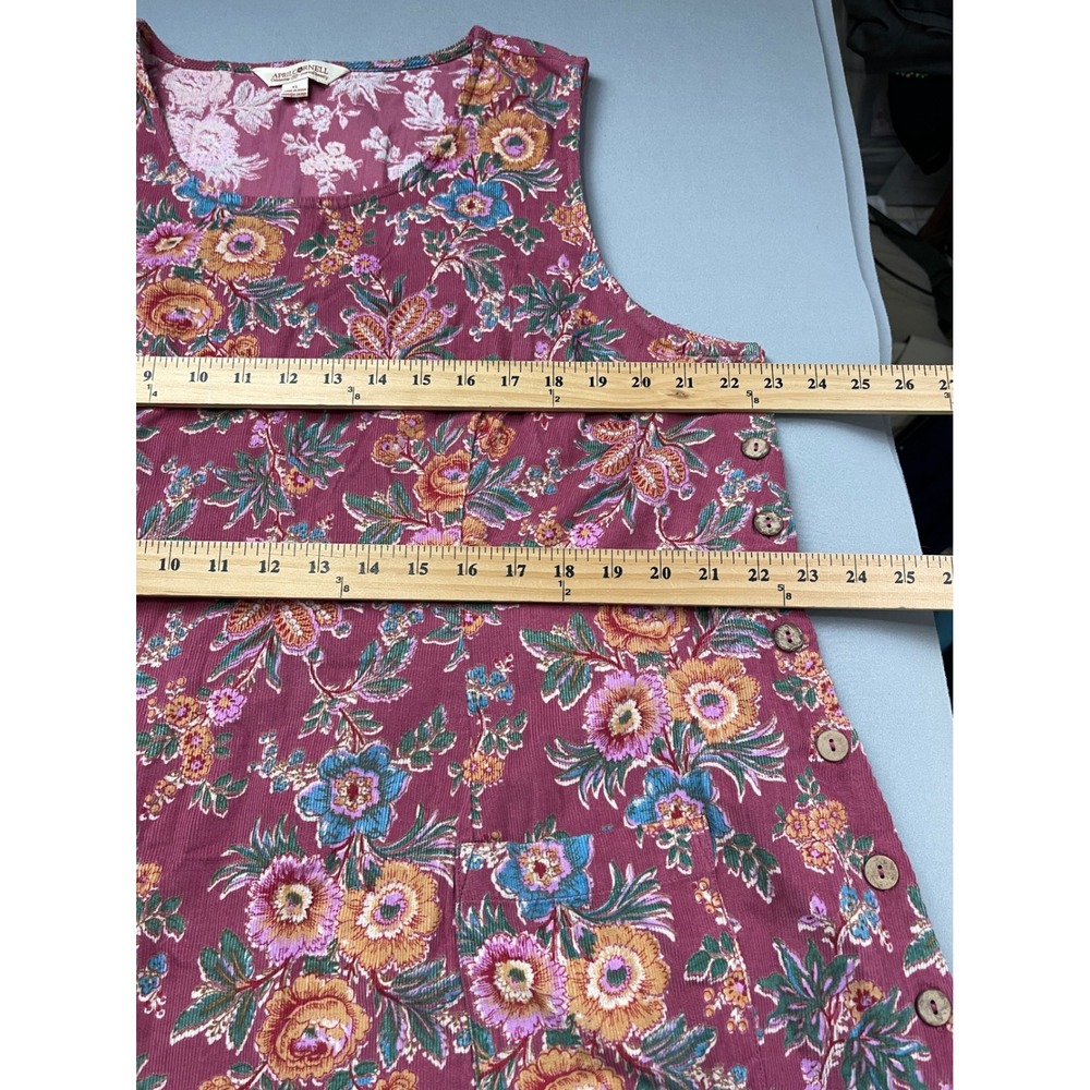 April Cornell Burgundy Floral Midi Dress with Yellow & Blue Accents - Picture 8 of 9